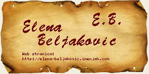 Elena Beljaković vizit kartica
